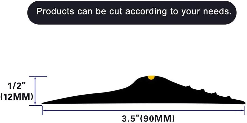 10Ft/3M Universal Garage Door Rubber Threshold Strip with 300ml Black Adhesiv...