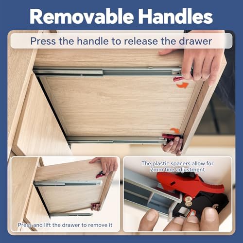 ToBeGreat 21 Inch Undermount Soft Close Drawer Slides - Full Extension