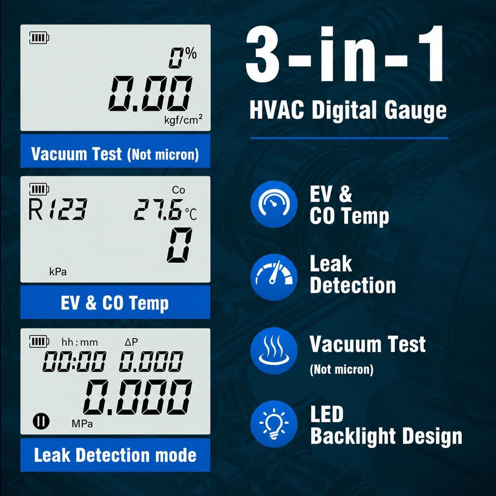 WISSCOOL Digital Manifold Gauge HVAC, R454B,R134A,R410a,R1234yf