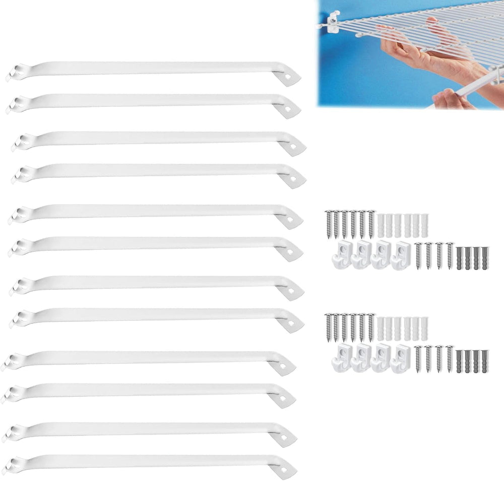 12PCS 12 inch Wire Shelf Brackets, Heavy Duty Wire Rack Bracket