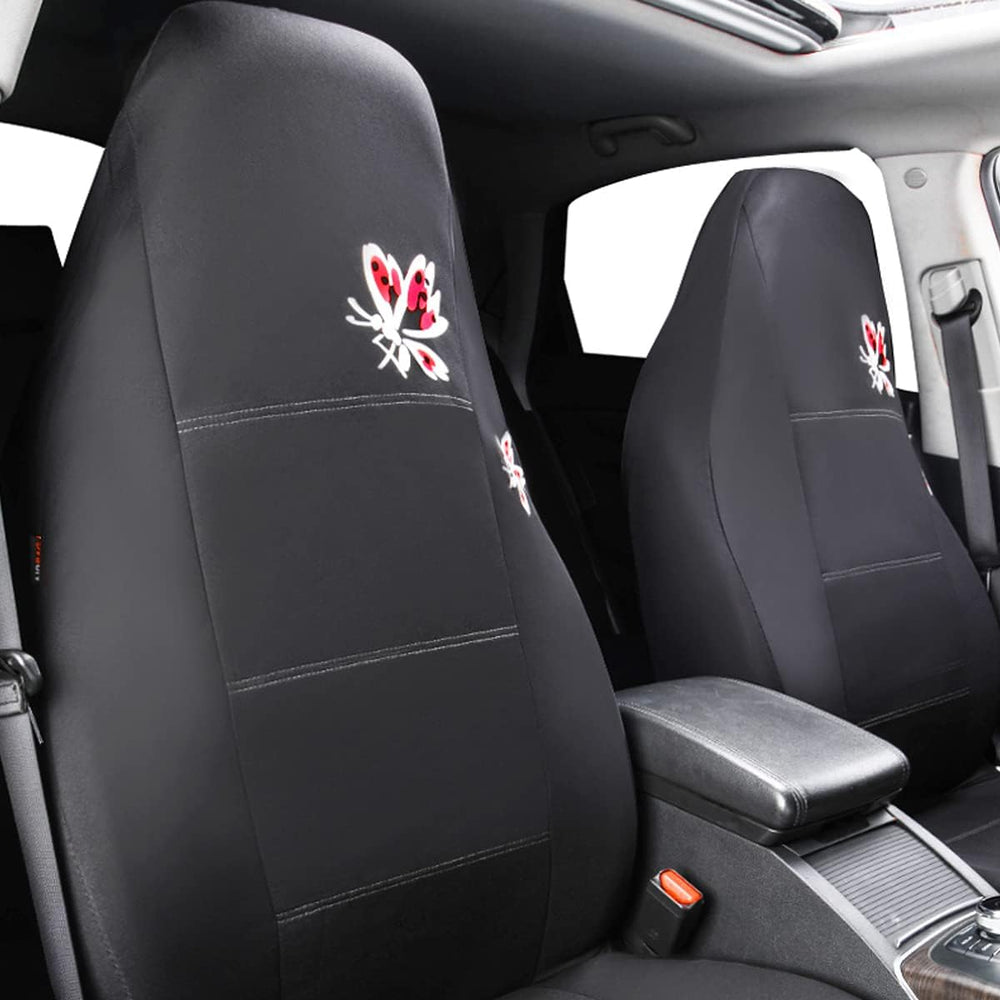 Outlet Pretty Butterfly Universal Fit High Back Full Set Car Seat Covers,Airb...