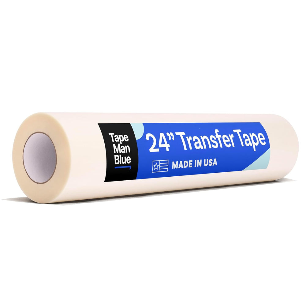 TapeManBlue 24" x 300' Roll of Clear Transfer Tape for Vinyl, Made i...
