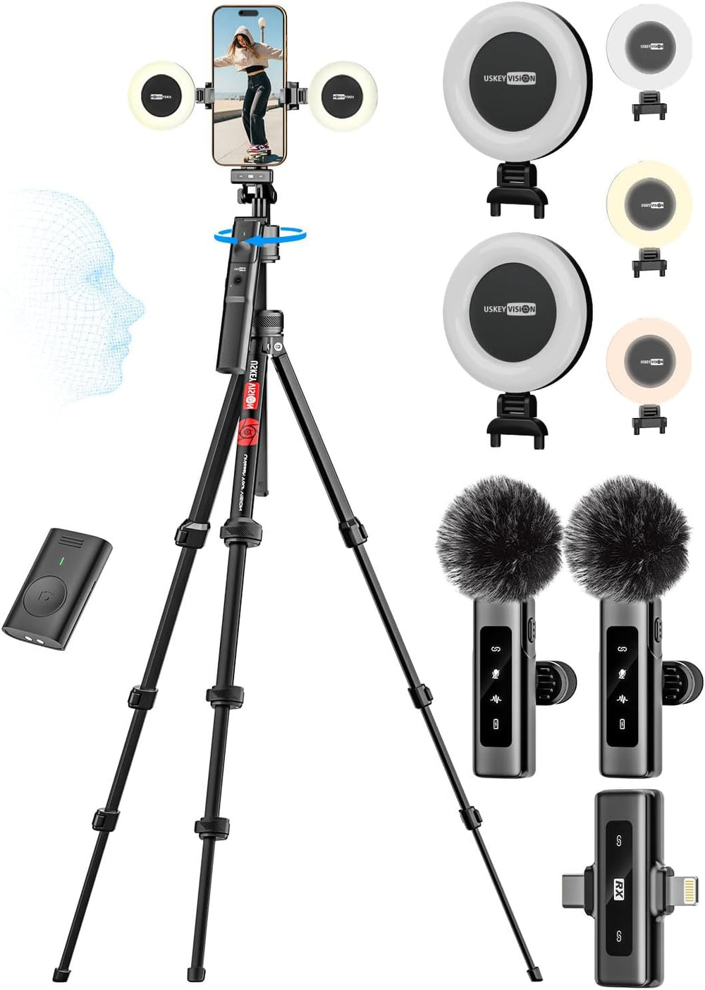 Content Creator Essentials,Vlogging Kit w/ Mic(R01 Pro Combo1)
