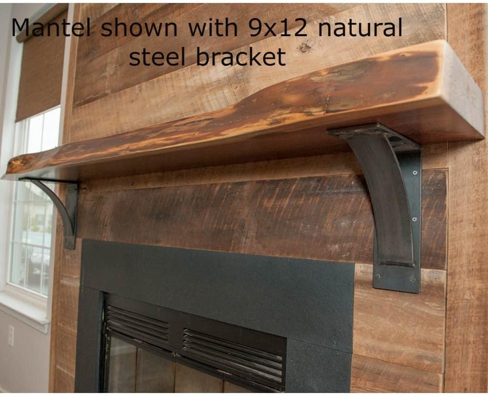 Rustic Red Door Co. Steel Heavy Duty Fireplace Mantel Brackets - Countertop S...