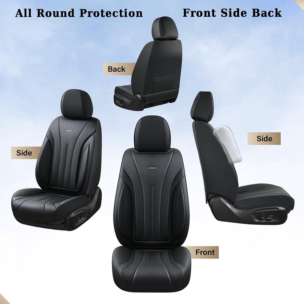 Coverado Car Seat Covers Full Set, Waterproof Nappa Leather Seat Cover for Ca...
