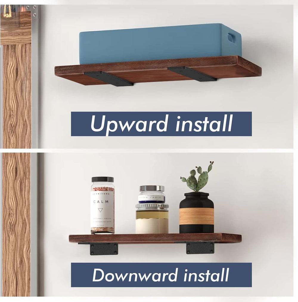 Starunder 10 Inch Floating Shelf Brackets,8 Pack L‑Shape Shelf Supports
