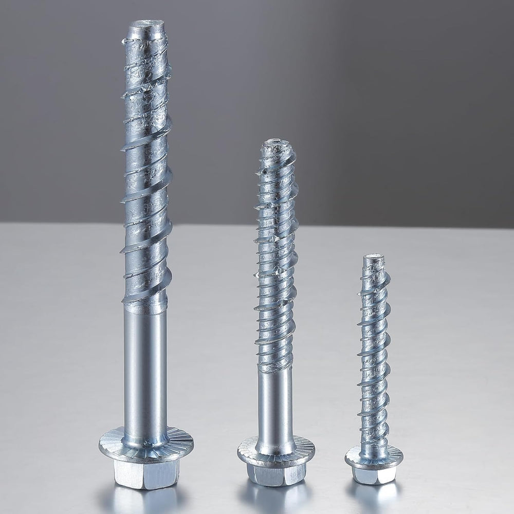 Wensilon 1/2" x 6" Zinc Plated Large Diameter Concrete Screw Actual...