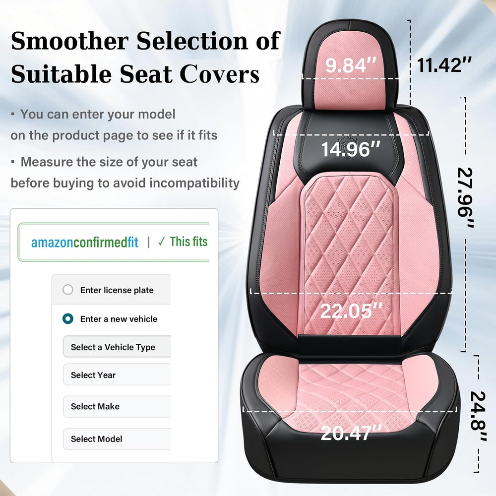 Coverado Leather Seat Covers, Car Seat Covers Full Set, Waterproof Faux Leath...