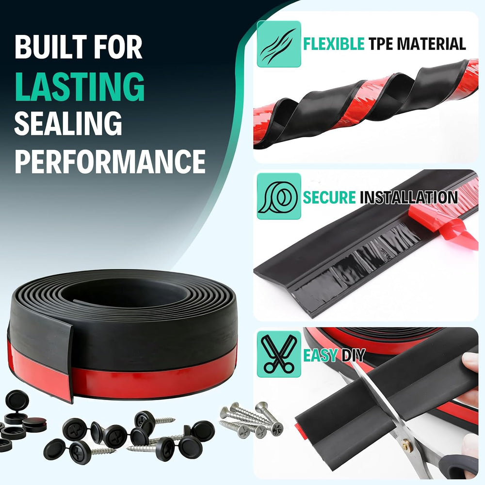 Garage Door Seal Top and Sides - 36FT TPE Garage Door Weather Stripping Kit, ...