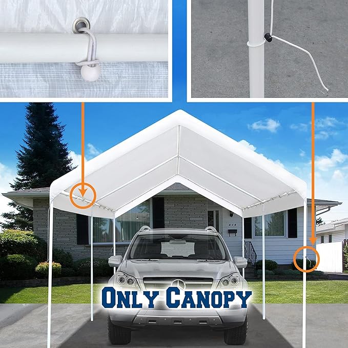 10'x20' Carport Replacement Top Canopy Cover