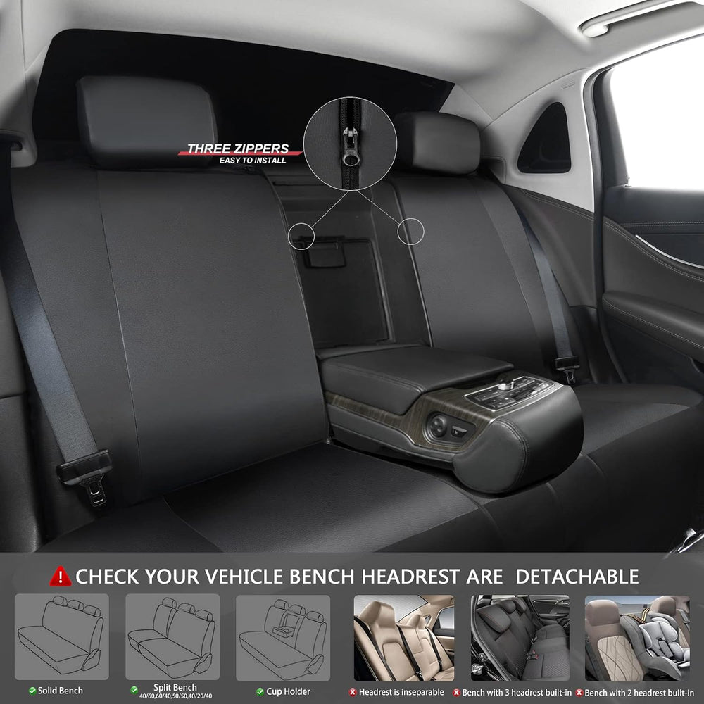 CAR-GRAND Faux Leather Car Seat Covers Full Set, Breathable Automotive Front ...