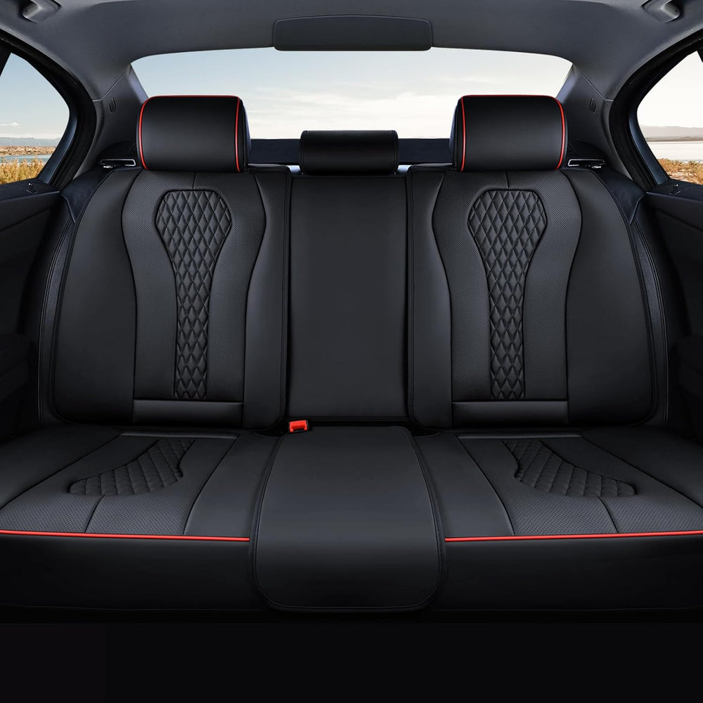 Coverado Car Seat Covers, Rear Car Protectors, Black Leather Seat Covers, 3-P...
