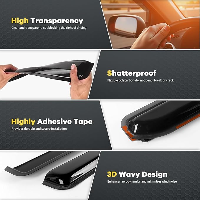 4pcs in Channel Window Visor Fit