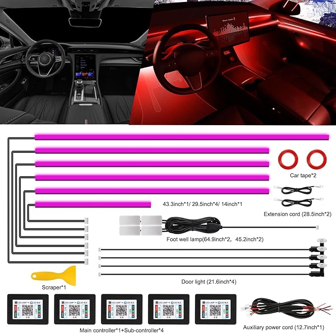 Acrylic Interior Car LED Strip Light