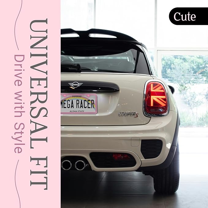 Premium Princess Pink License Plate Frames – 2 Pack, Rust-Free Stainless Steel