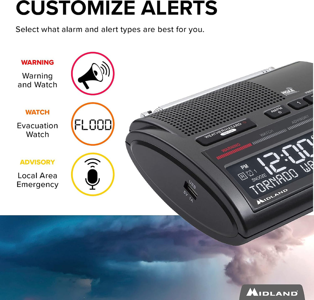 Midland - WR400 Weather Radio Deluxe - NOAA Emergency Alert Scanner – Home Us...