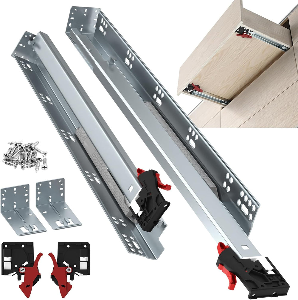 ToBeGreat 21 Inch Undermount Soft Close Drawer Slides - Full Extension