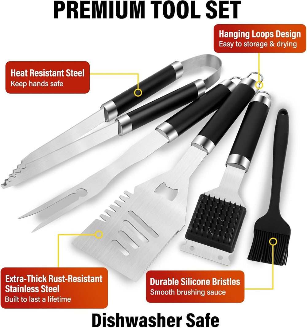 Yekale Grill Set, Grill Tools Outdoor Grill Utensils Set BBQ Accessories