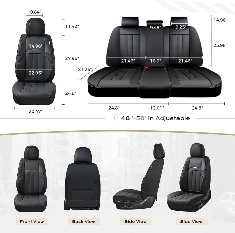 Coverado Nappa Leather Car Seat Covers Front Set, Luxury Waterproof Seat Prot...