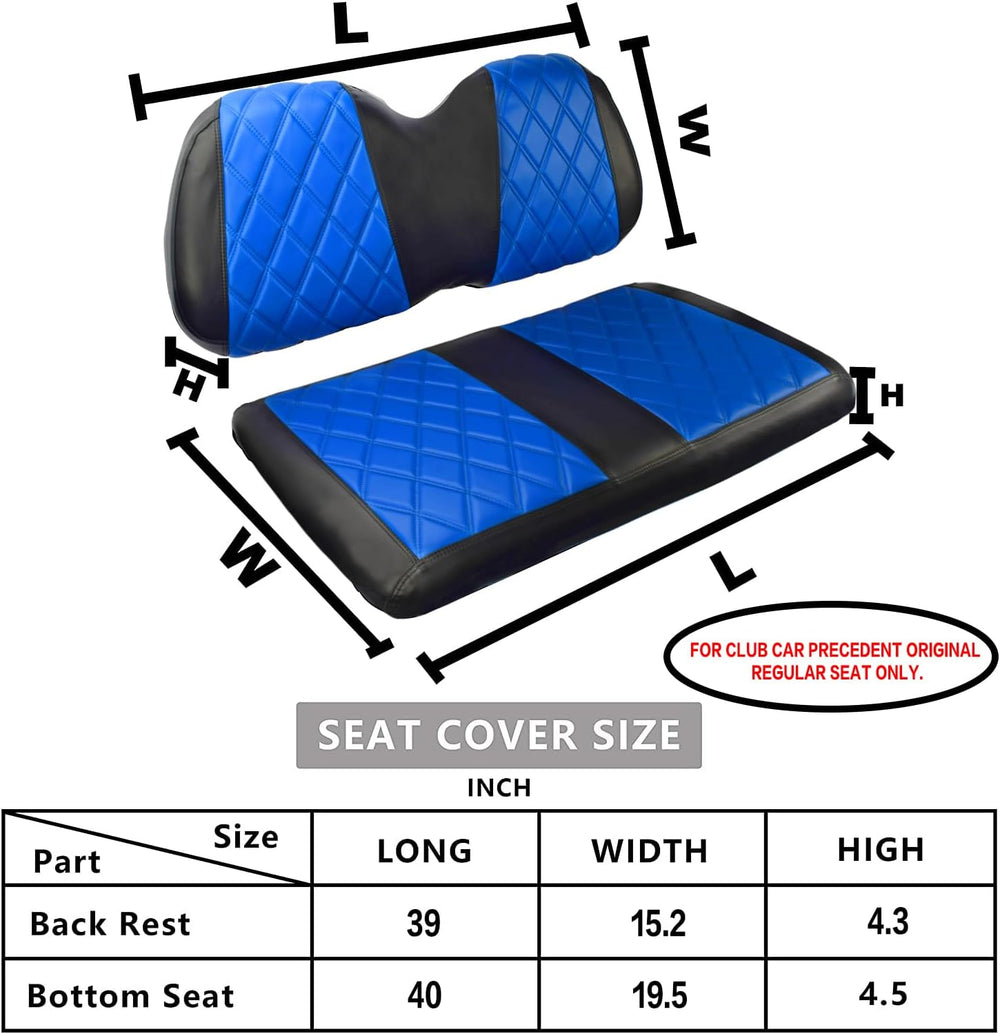 Golf Cart Diamond Vinyl Seat Covers Fits Club Car Precedent 2004-UP