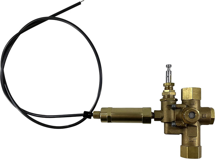 1/2" NPT Combination Pilot Valve, Unloader Valve, Check Valve plus Throttle Control Cable for 8HP - 13 HP Gas air Compressors and Below (140-175 PSI, 36" Throttle Control Cable & Unloader Valve)