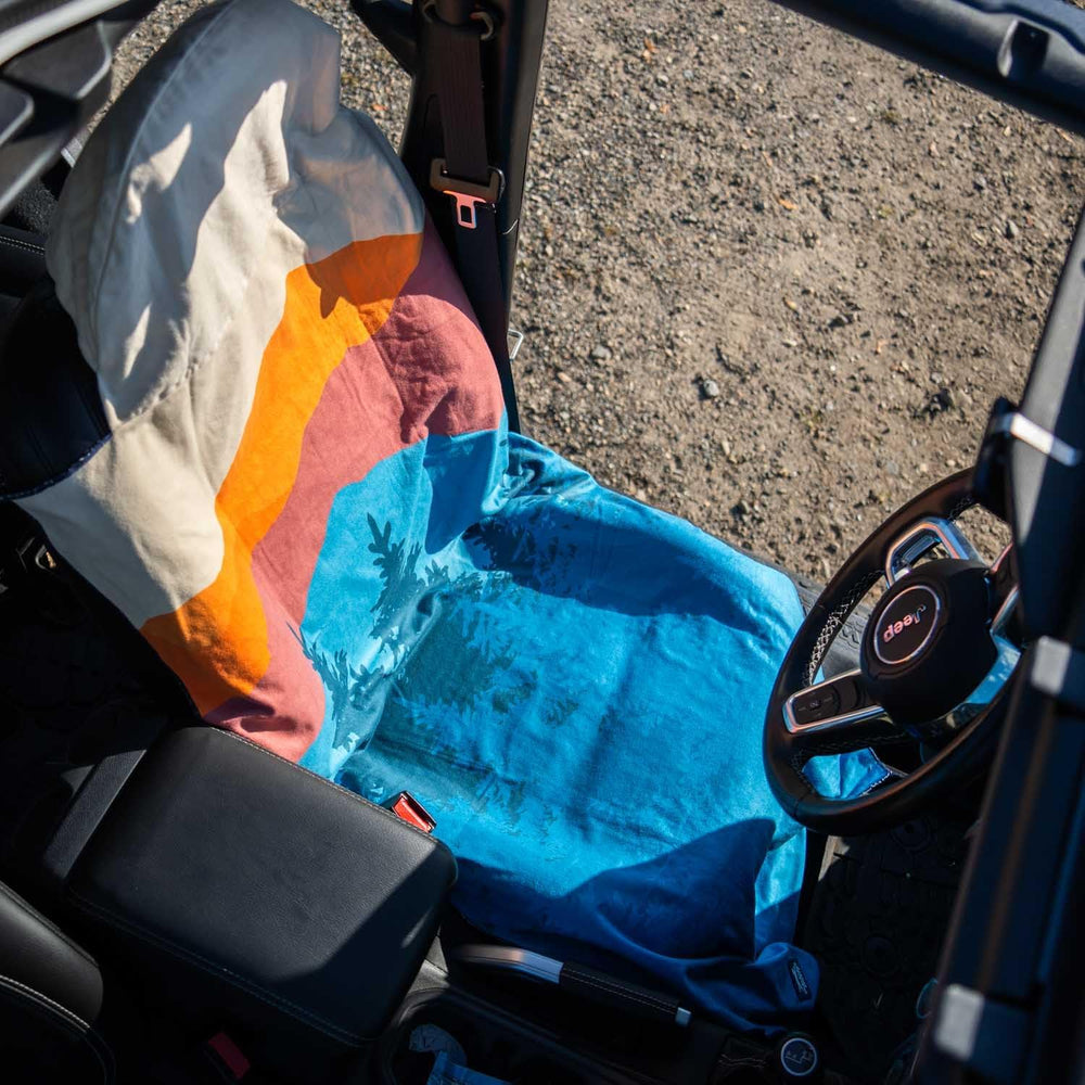 Gone For a Run Car Seat Towel for Runners - Hooded Cover - Sedona