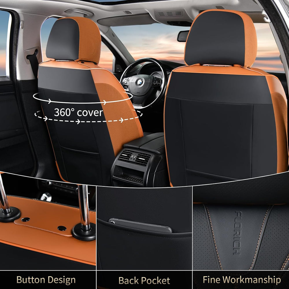 Leather Seat Covers for Cars Front Car Seat Cover Premium Automotive Seat Cov...