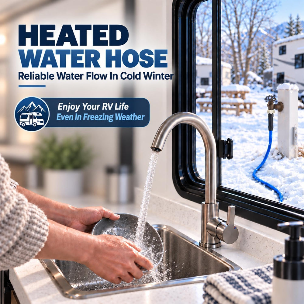 30FT Heated Water Hose for RV, -45°F Anti-Freeze RV Drinking Heated Hose
