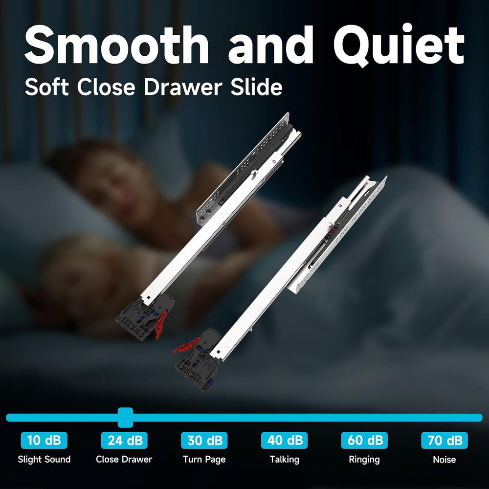 20 Inch 6 Pair Undermount Soft Close Drawer Slides Full Extension