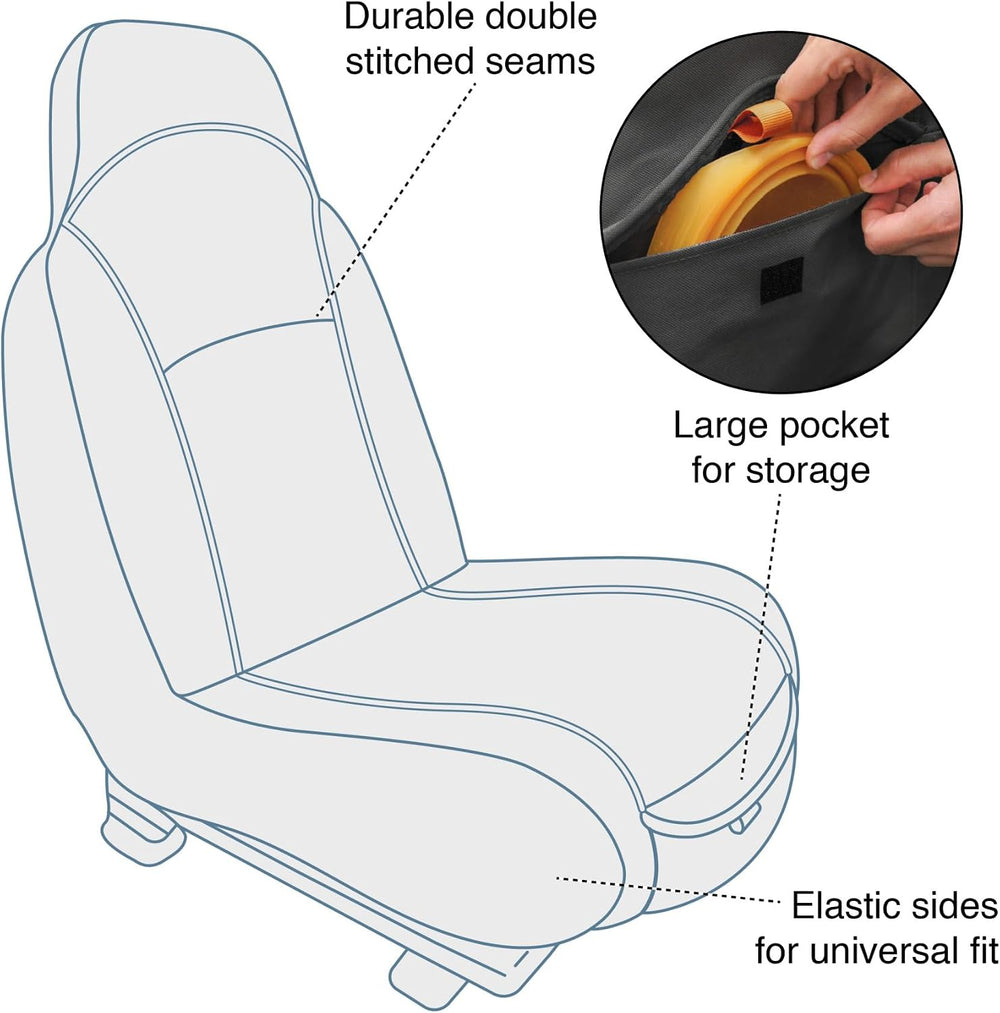 Kurgo Rover Bucket Seat Cover, Black