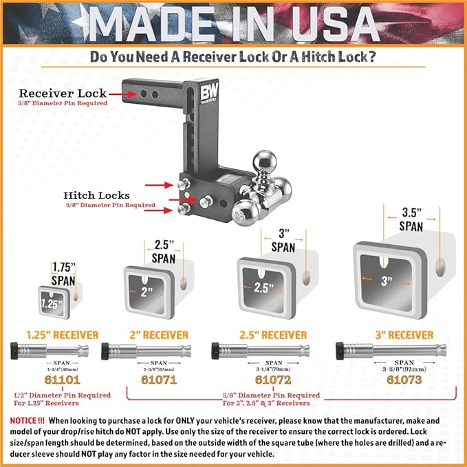 61071 | Receiver Lock for 2" Receiver