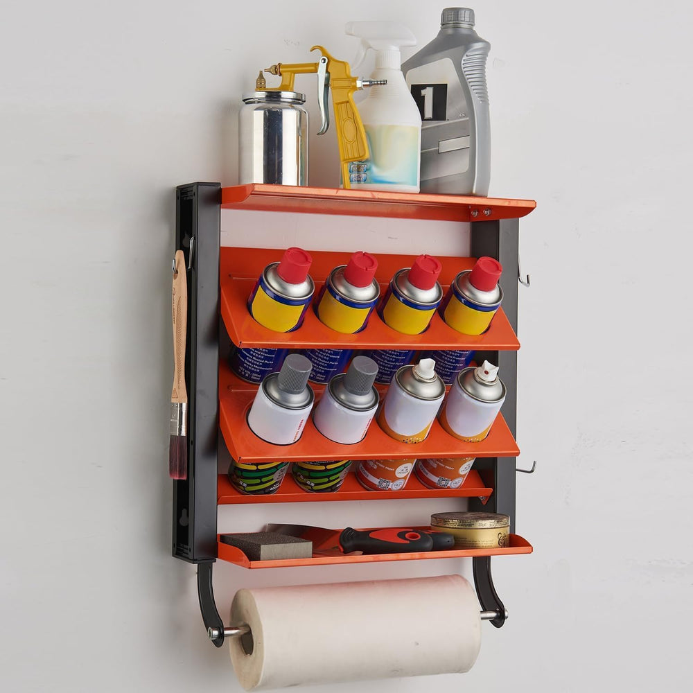 Wallmaster Spray Can Holder, Wall Mount Paint Bottle Organizer