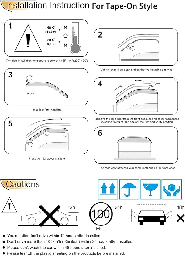 94531 Side Window Visors Wind Vent Deflector