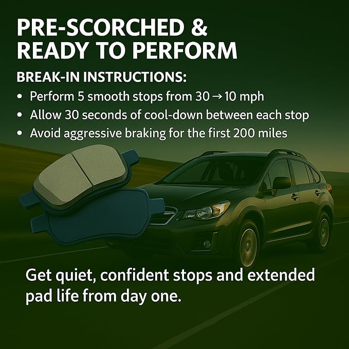 Premium Ceramic Front Brake Pads Compatible