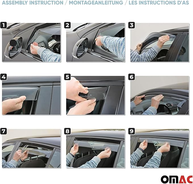OMAC Window Visor Vent Rain Deflector (2 Pcs)
