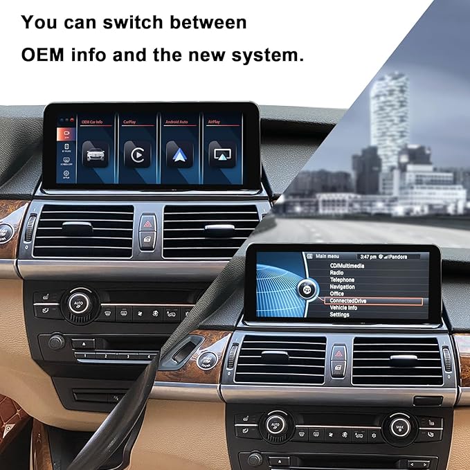 PEMP Linux Vertical Screen E70 E71 CIC Wired and Wireless CarPlay Retrofit