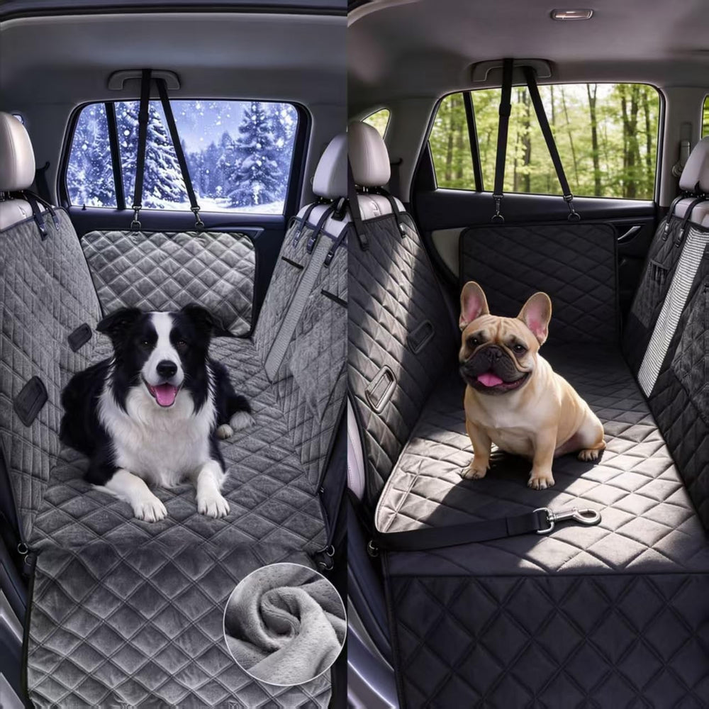 Reversible Dog Car Seat Cover Back Seat,Winter Warmth&All-Season Protection