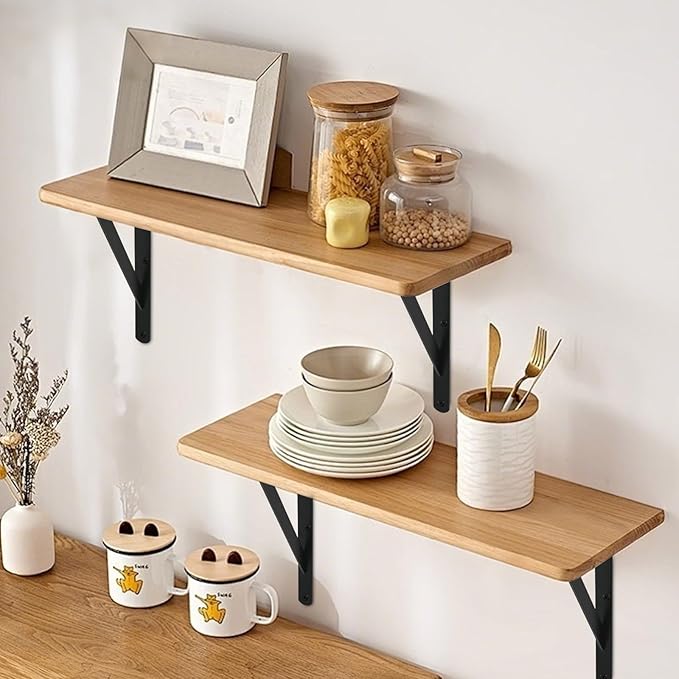 24 Pack L10 x H 8" Black Heavy Duty Shelf Brackets
