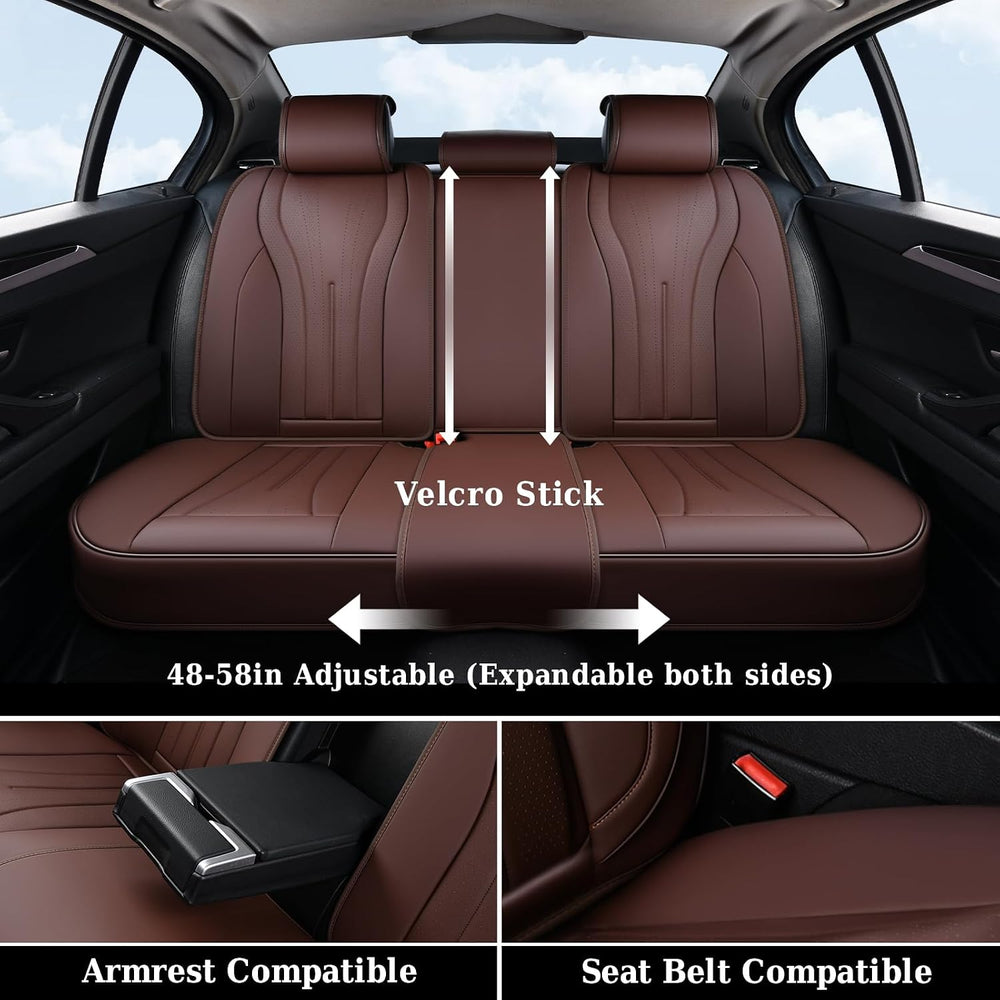 Coverado Front and Back Car Seat Covers, Leather Seat Cover for Cars, Automot...