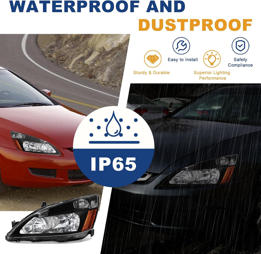 Compatible with 2003-2007 Accord Headlight Assembly for 03-07 Honda Accord 2/...