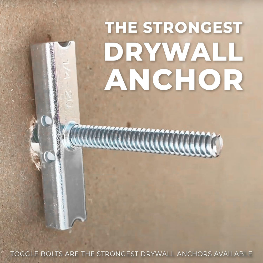 50-Pack 1/4"-20 Heavy Duty Quick Toggle Anchors with Bolts Set | for Dry...