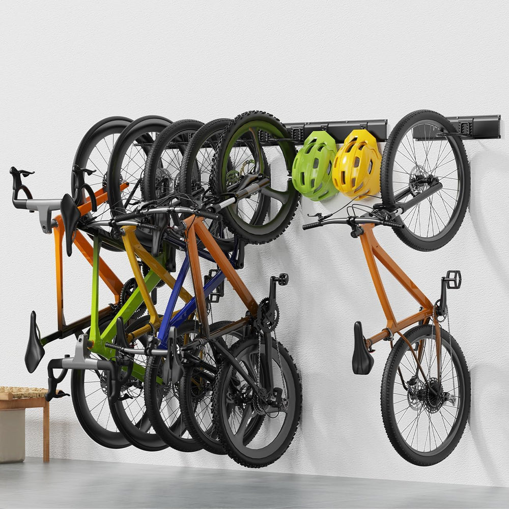 Housolution Bike Storage Rack 64Inch for 6 Bikes + 5 Helmets, Up to 500lbs
