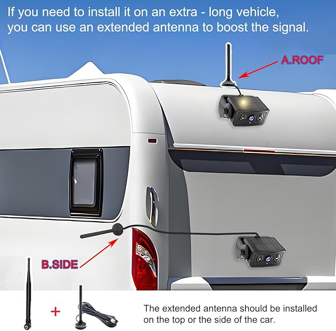 Wireless Backup Camera for Trucks & RVs, Solar