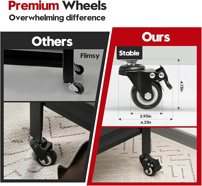 Kitchen Shelving with Lockable Wheels