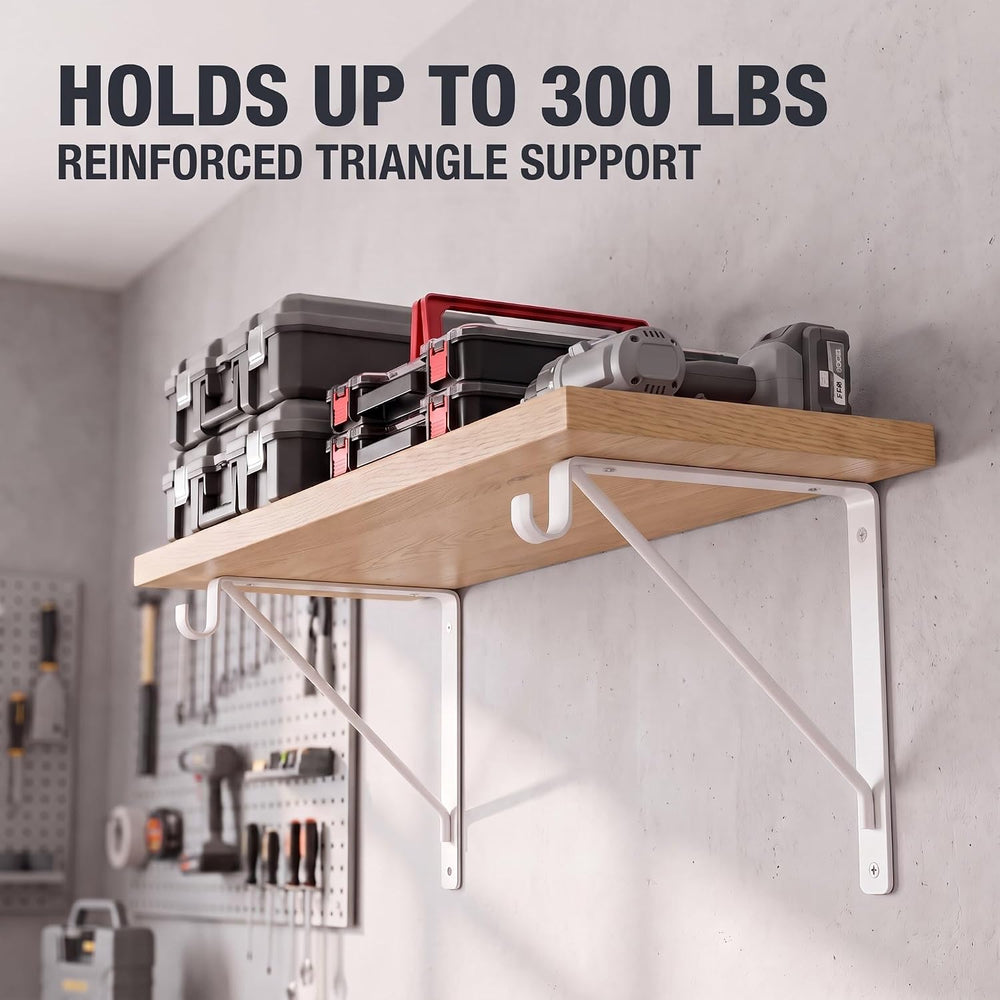 10 PCS Heavy Duty Closet Rod Bracket,11''x11'' Closet Shelf B...