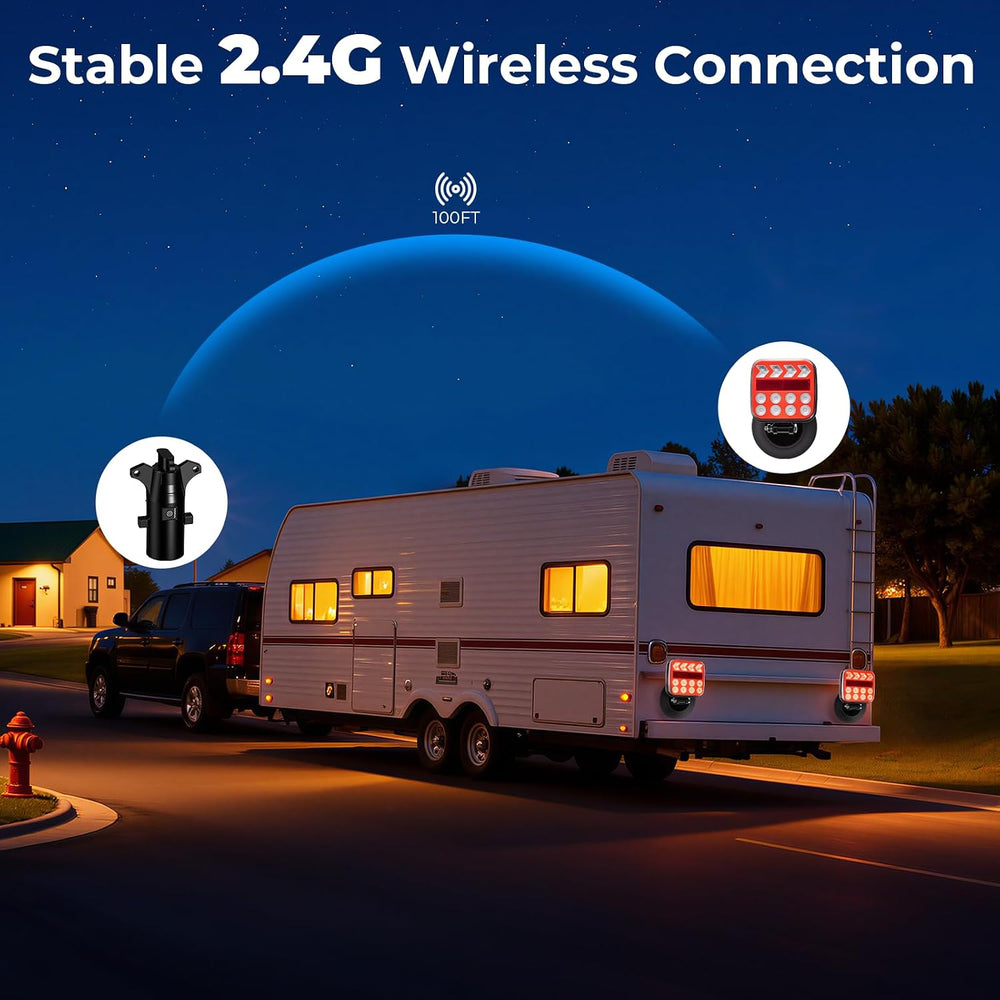 Wireless Trailer Lights - Adjustable Angle Strong Magnetic LED Trailer Light ...