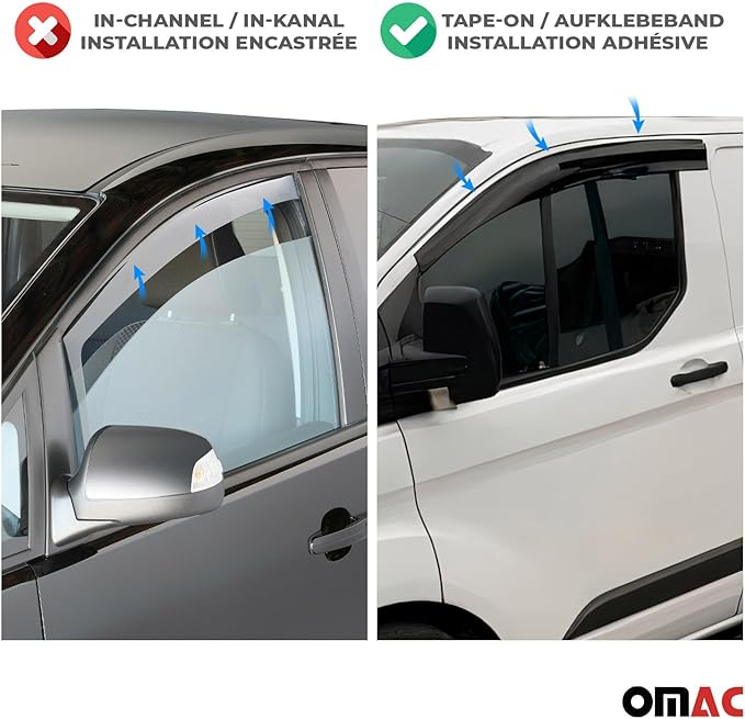 OMAC Window Visor Vent Rain Deflector (4 Pcs)