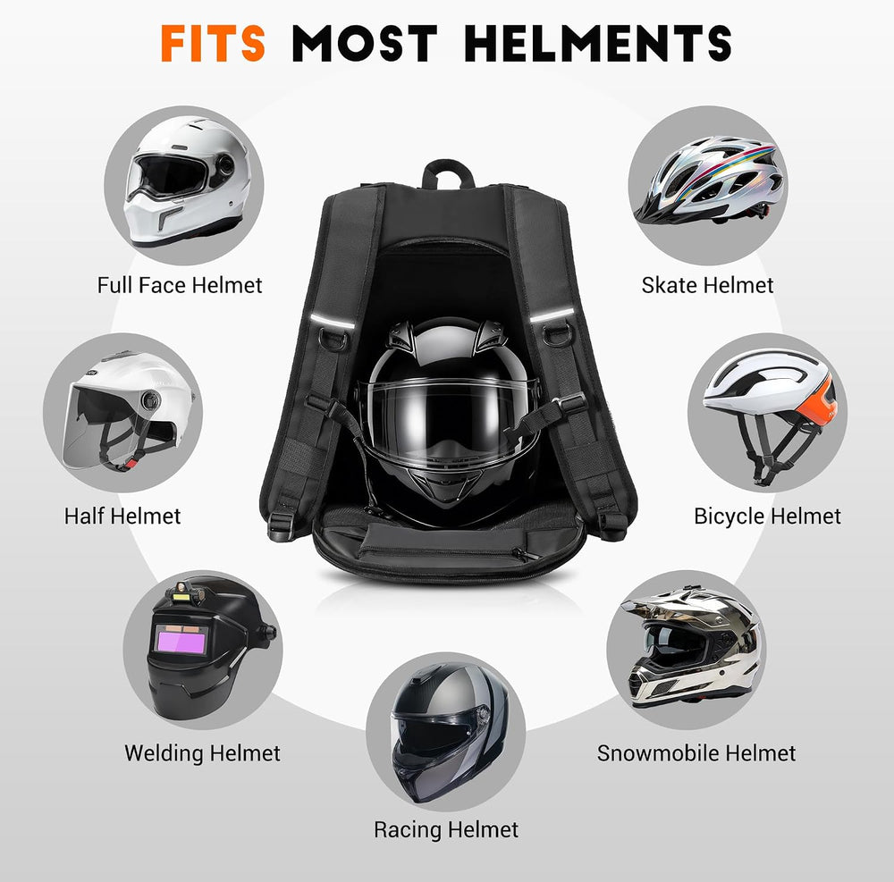 Motorcycle Backpack, Waterproof Helmet Backpack