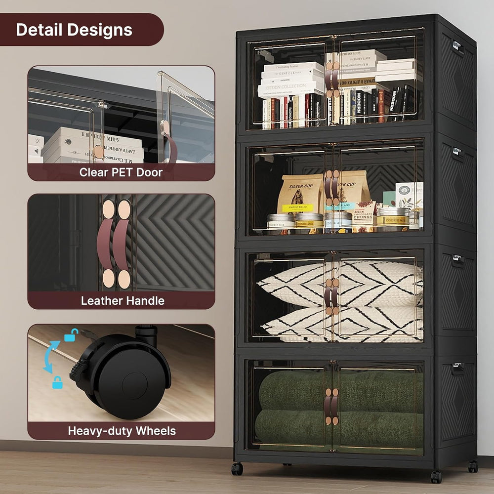 Stackable Storage Bins with Lids, 720QT Lockable Storage Cabinet