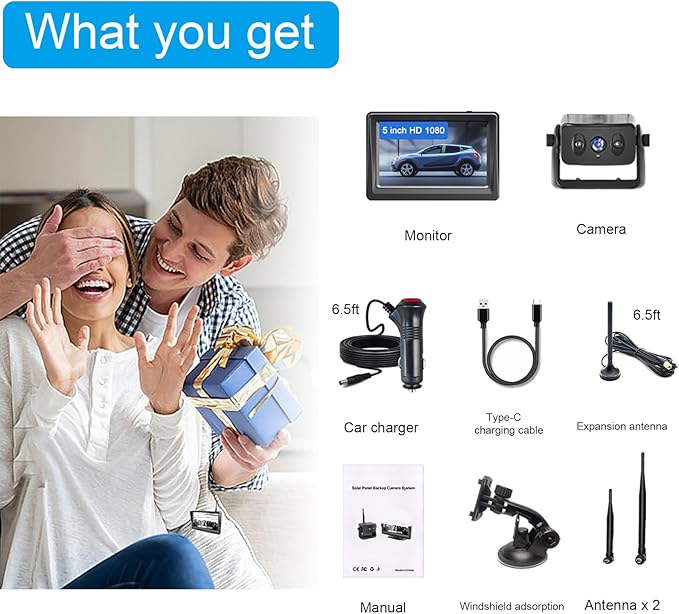 Wireless Backup Camera for Trucks & RVs, Solar